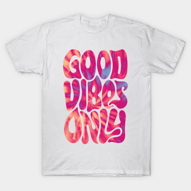 Good Vibes Only | Peach T-Shirt by visionarysea